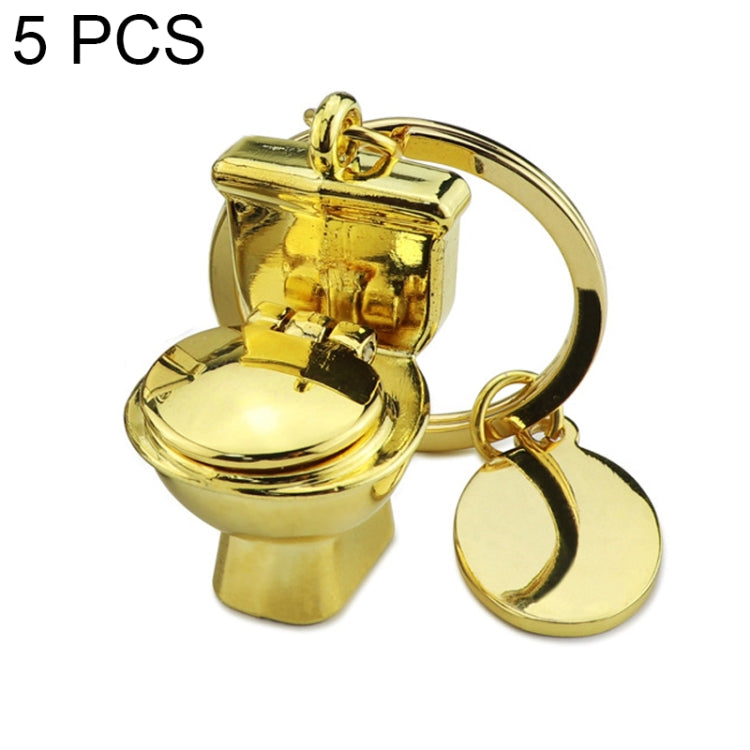 5-Piece Mini Toilet Keyring Pendant for Cars and Bags