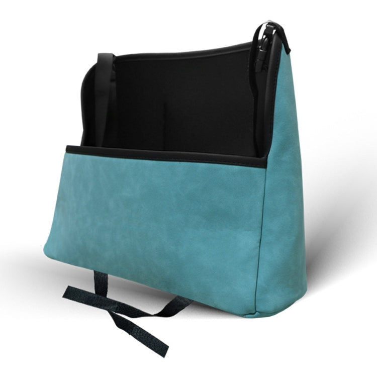 Luxurious Faux Fur Car Seat Organiser - Versatile Leather Storage Bag for Front Seats