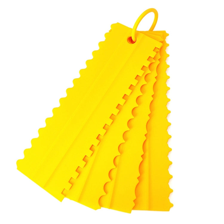 4 PCS / Set Plastic Cream Scraper PP Double Side Sawtooth Baked Cake Flattener