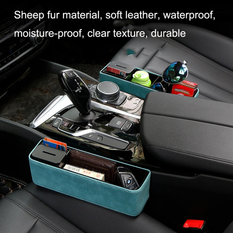 Luxurious Faux Fur Car Seat Organiser with Cup Holder and Coin Storage