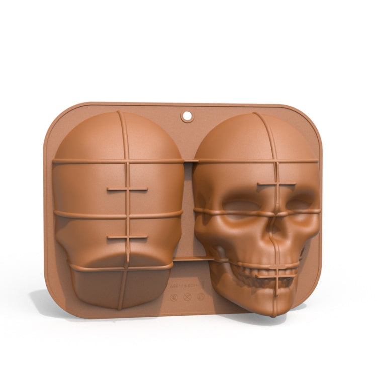 FL1225DD Silicone Barbecue Bakery Mold Skull Birthday Cake Baking Mold, Style: