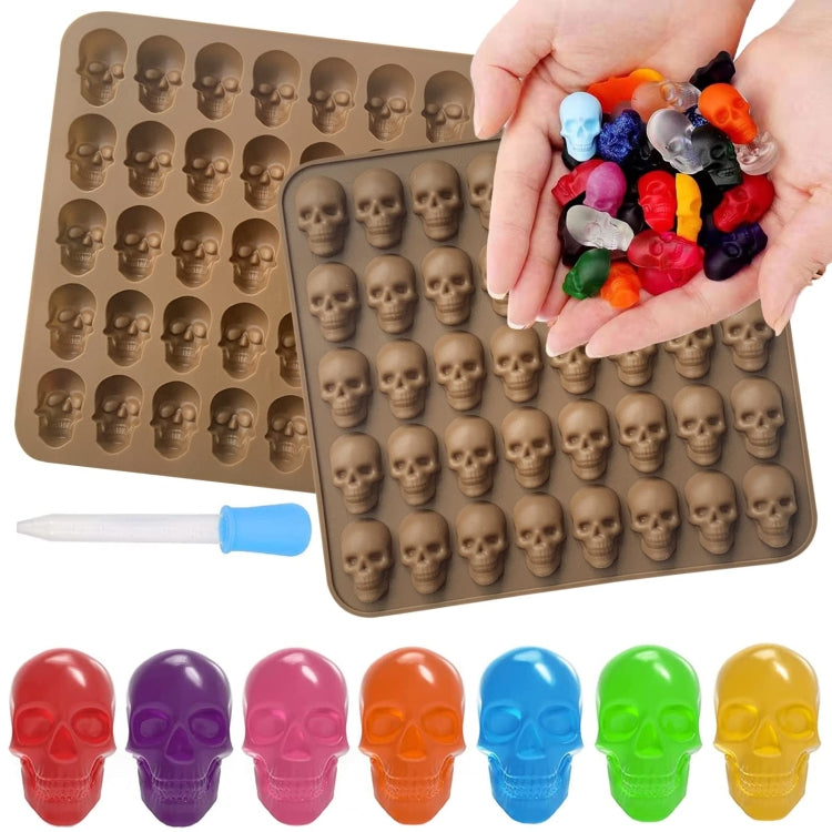 FL1225DD Silicone Barbecue Bakery Mold Skull Birthday Cake Baking Mold, Style: