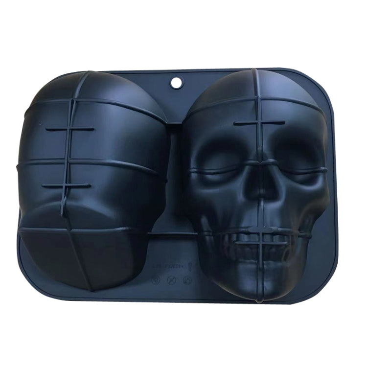 FL1225DD Silicone Barbecue Bakery Mold Skull Birthday Cake Baking Mold, Style: