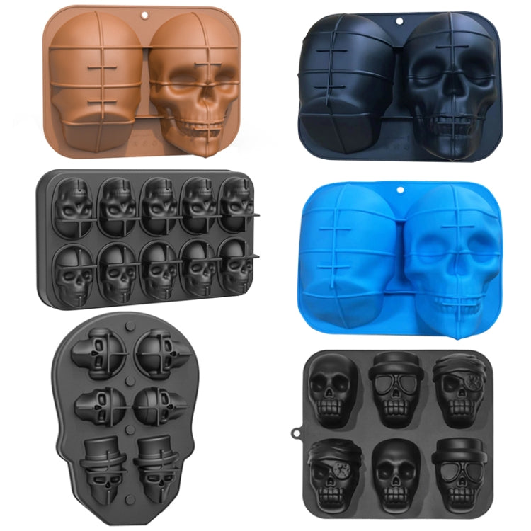 FL1225DD Silicone Barbecue Bakery Mold Skull Birthday Cake Baking Mold, Style:
