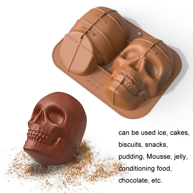 FL1225DD Silicone Barbecue Bakery Mold Skull Birthday Cake Baking Mold, Style: