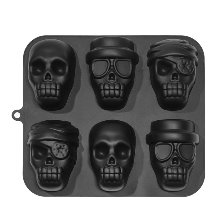 FL1225DD Silicone Barbecue Bakery Mold Skull Birthday Cake Baking Mold, Style: