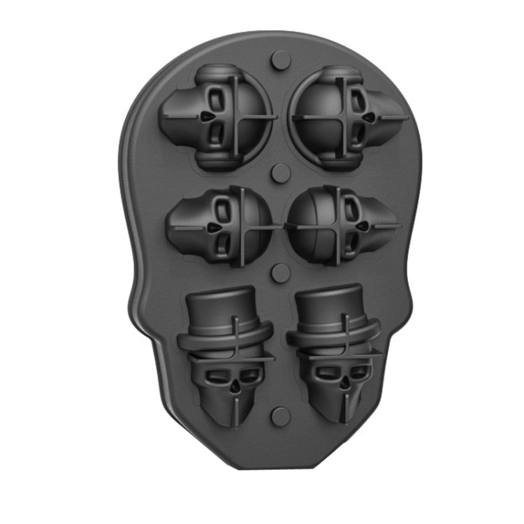 FL1225DD Silicone Barbecue Bakery Mold Skull Birthday Cake Baking Mold, Style: