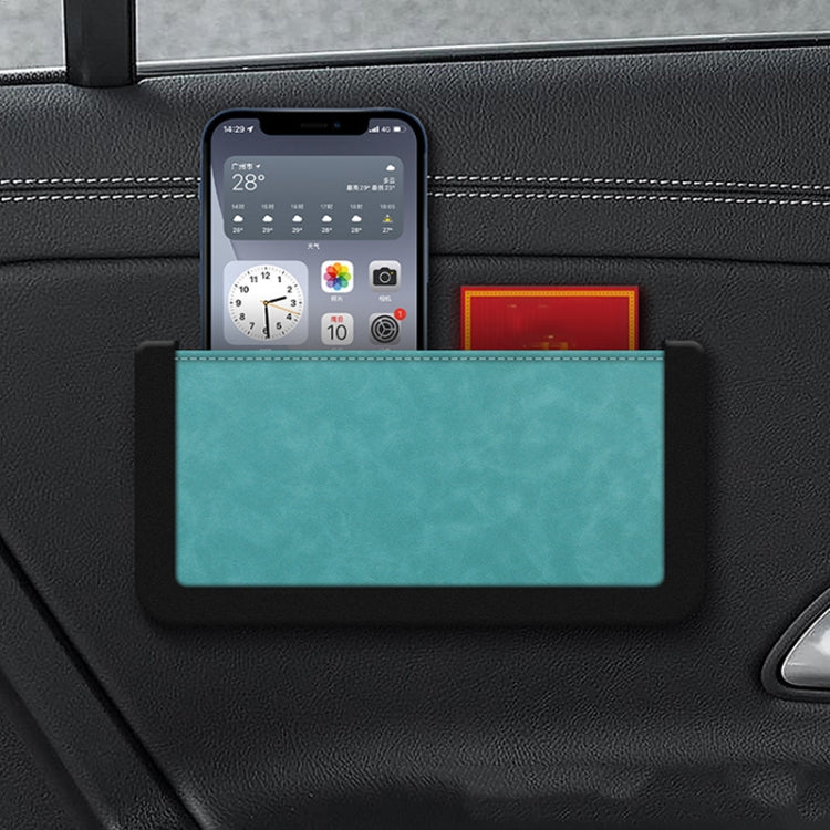 Luxury Self-Adhesive Car Storage Box with Soft Leather Finish and Cable Access