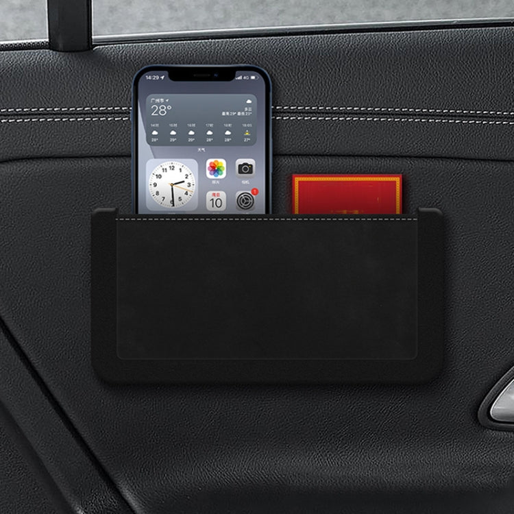 Luxury Self-Adhesive Car Storage Box with Soft Leather Finish and Cable Access