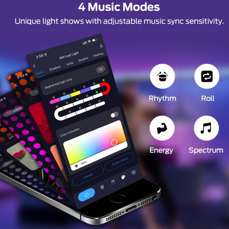 3m USB Illusion Music Neon 16 Million Color DIY Light Strip, Specification: Bluetooth