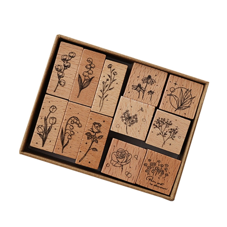 Vintage Beech Combination Seal Set Wooden Handbook Seal Set
