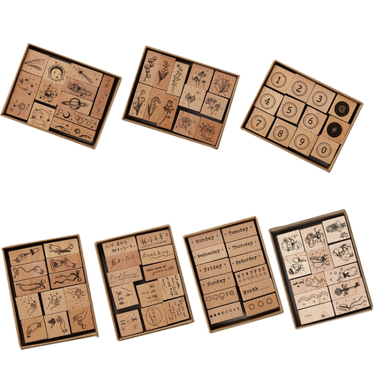 Vintage Beech Combination Seal Set Wooden Handbook Seal Set