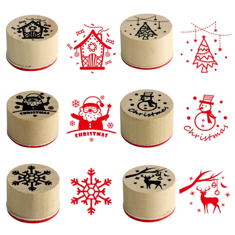Christmas Snowflake Deer Wooden DIY Stamp Set