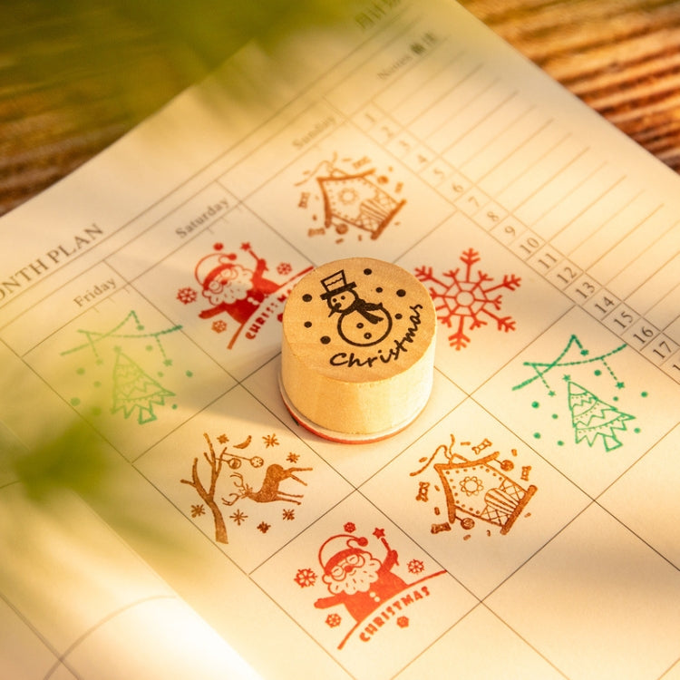 Christmas Snowflake Deer Wooden DIY Stamp Set