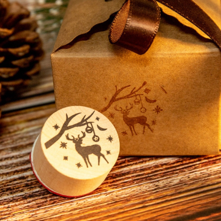 Christmas Snowflake Deer Wooden DIY Stamp Set