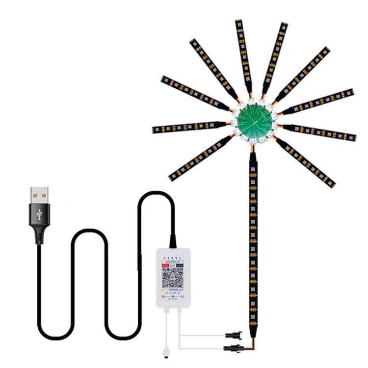 KD0062 USB 24 Key Bluetooth Firework Lantern LED Music Decoration Light