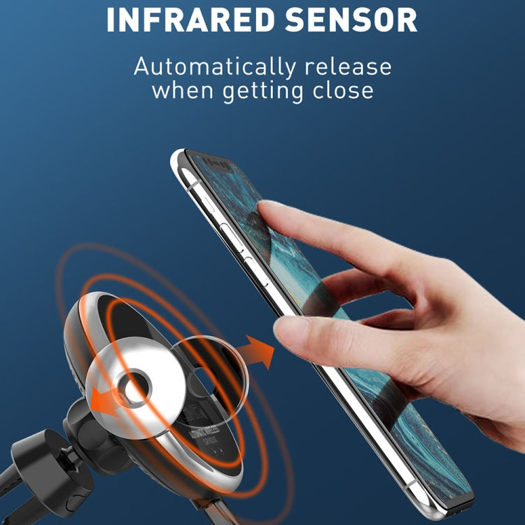 15W Infrared Sensor Wireless Car Charger with Adjustable Navigation Bracket