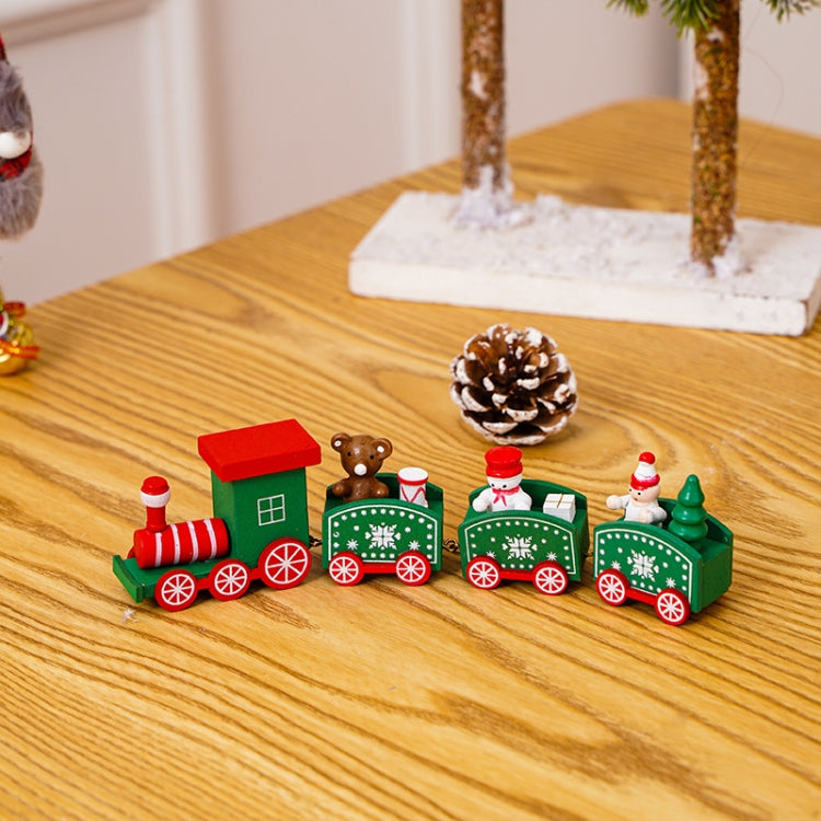 Christmas Decoration Wooden Train Kindergarten Christmas Festival Gift