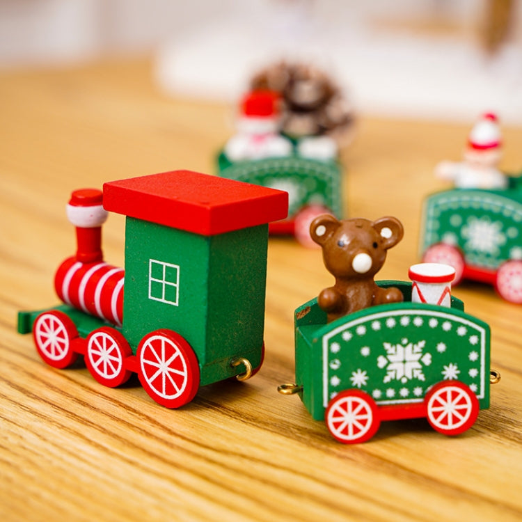 Christmas Decoration Wooden Train Kindergarten Christmas Festival Gift
