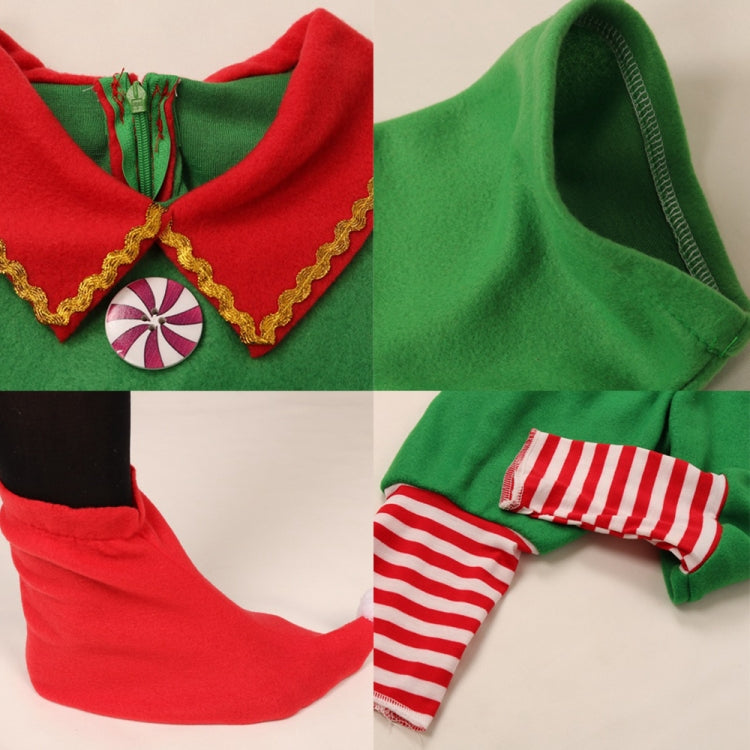 Christmas Green Elf Cosplay Costume Chris Santa Claus Costume Set