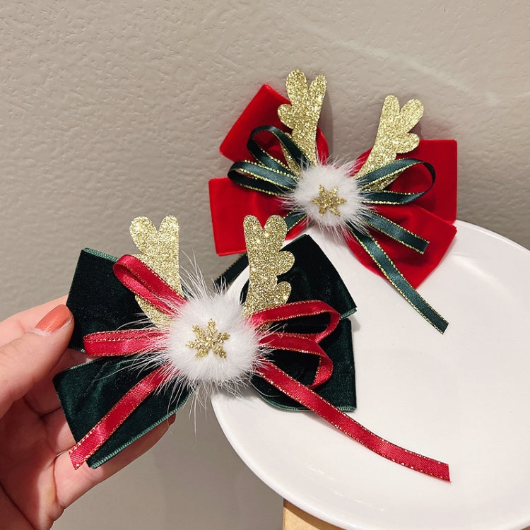 Christmas Gold Velvet Headdress Duckbill Clip