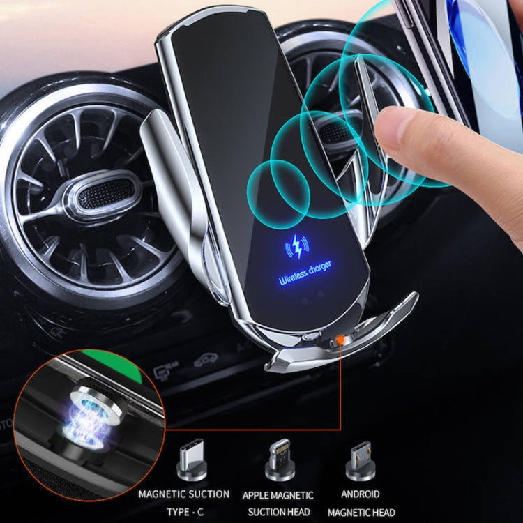 Smart Infrared Magnetic Wireless Car Charger & Phone Holder with Multi-Connector Options