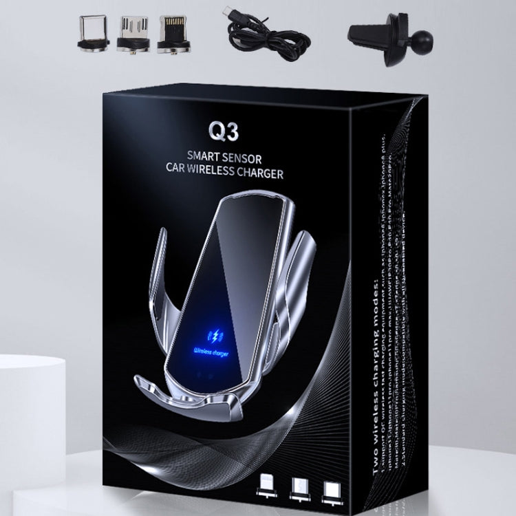 Smart Infrared Magnetic Wireless Car Charger & Phone Holder with Multi-Connector Options