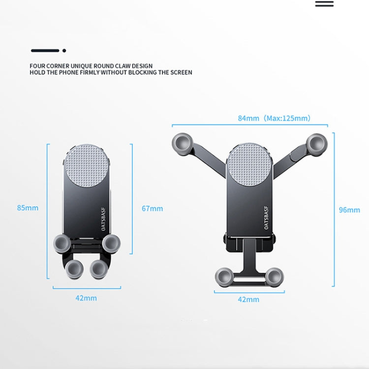 Compact Car Gravity Phone Holder for 4.7-6.9 Inch Devices – 360° Rotation & Automatic Clamping