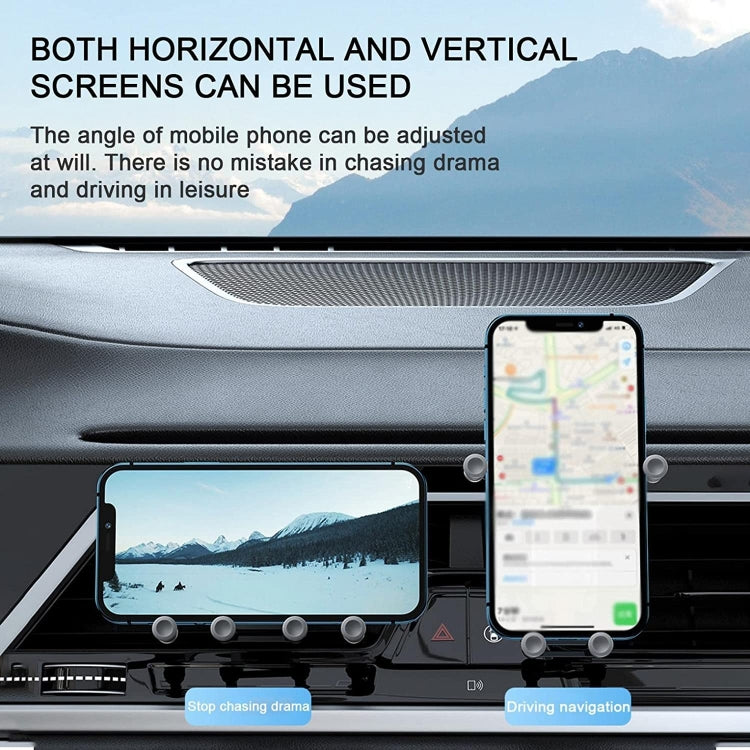 Compact Car Gravity Phone Holder for 4.7-6.9 Inch Devices – 360° Rotation & Automatic Clamping