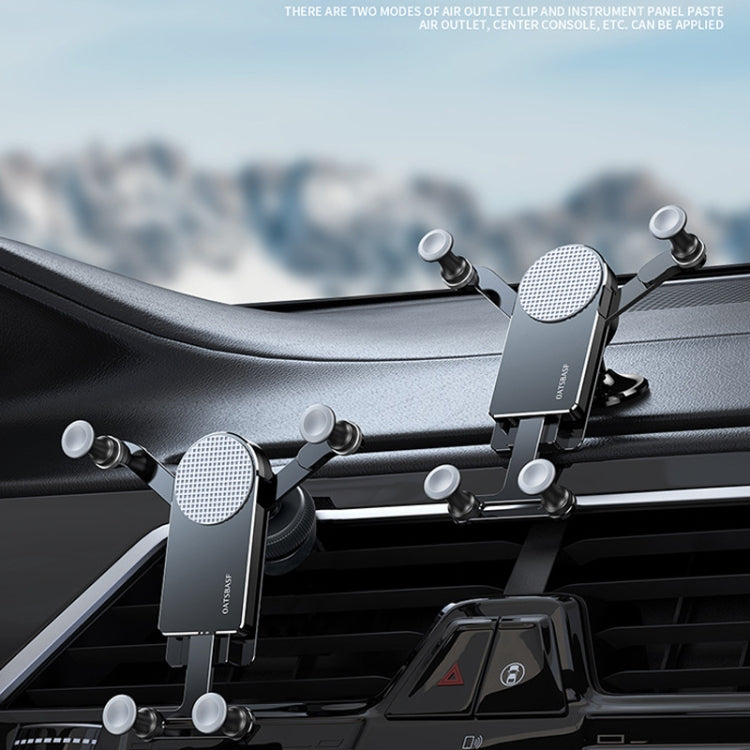 Compact Car Gravity Phone Holder for 4.7-6.9 Inch Devices – 360° Rotation & Automatic Clamping