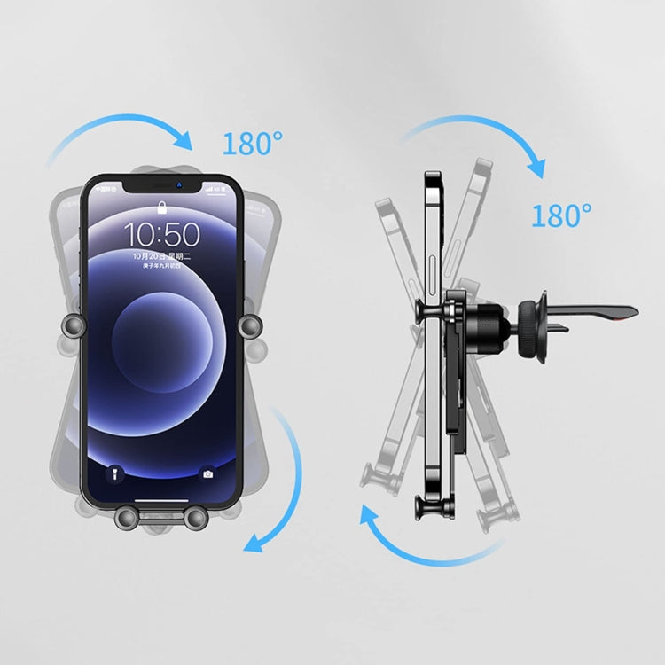 Compact Car Gravity Phone Holder for 4.7-6.9 Inch Devices – 360° Rotation & Automatic Clamping
