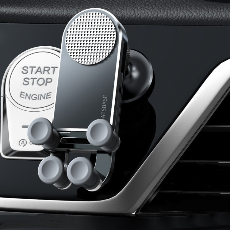 Compact Car Gravity Phone Holder for 4.7-6.9 Inch Devices – 360° Rotation & Automatic Clamping