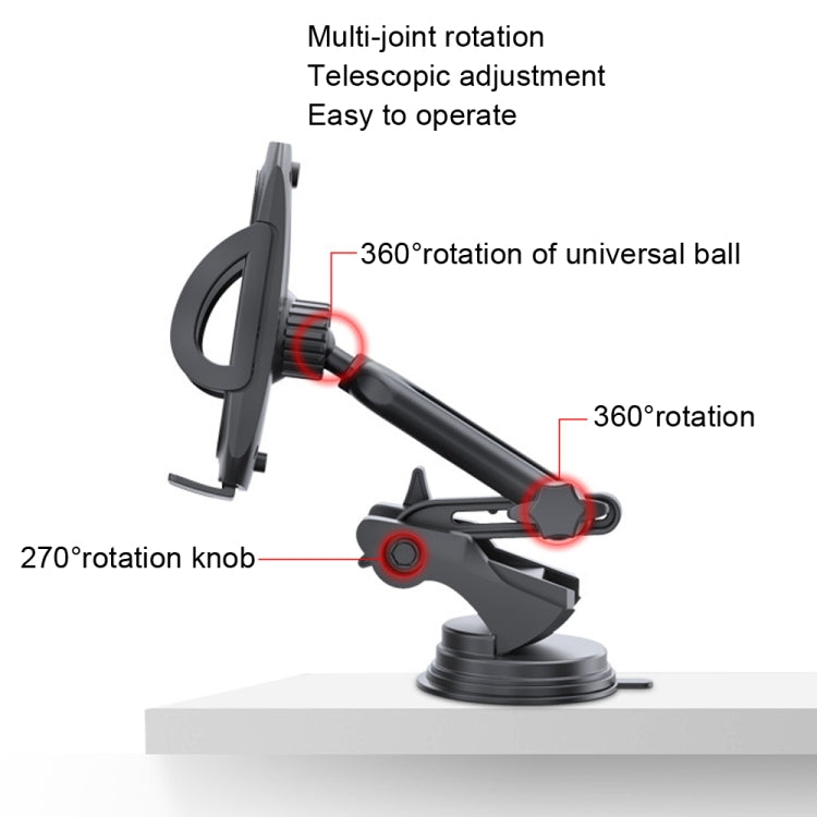 Yesido C111 Adjustable 360° Rotating Telescopic Car Phone Holder