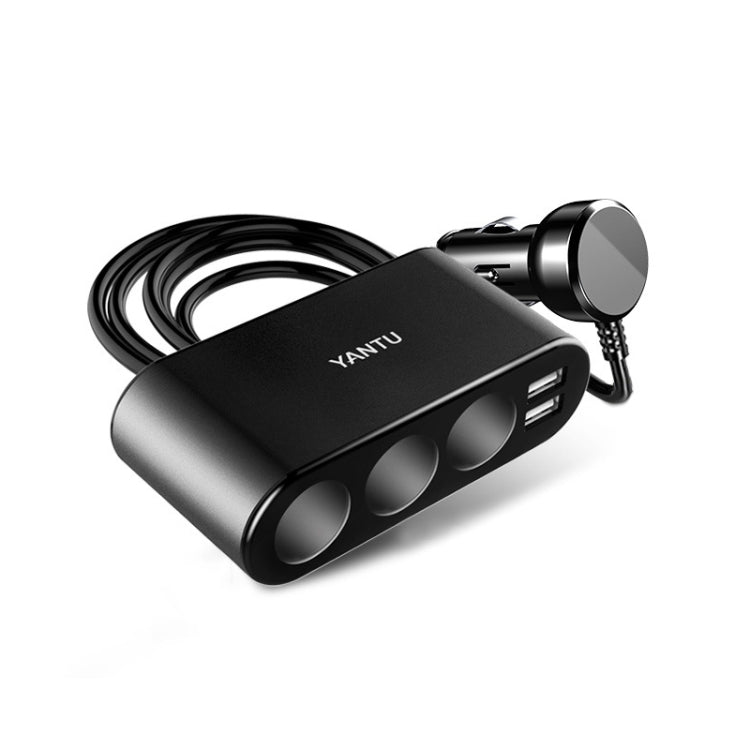 YANTU One Tow Three Car Digital Electronic Dual USB Cigarette Lighter, Specification:, Voltage Monitor, 3 Holes, Voltage Monitor+Cable
