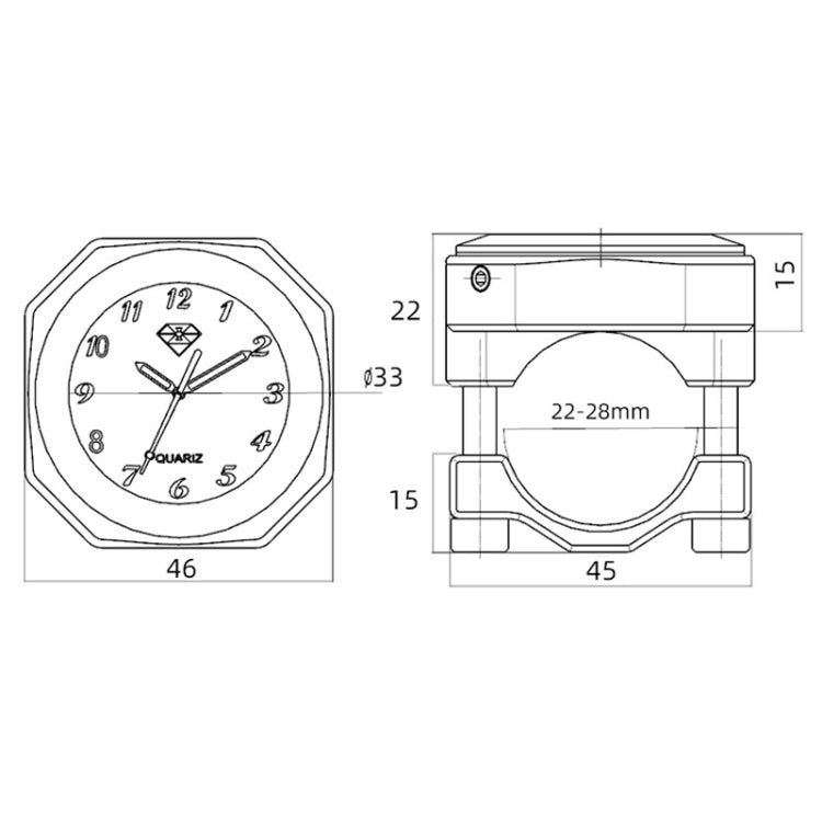 L1 for Yamaha Motorcycles Waterproof Outdoor Clock Temperature Gauge