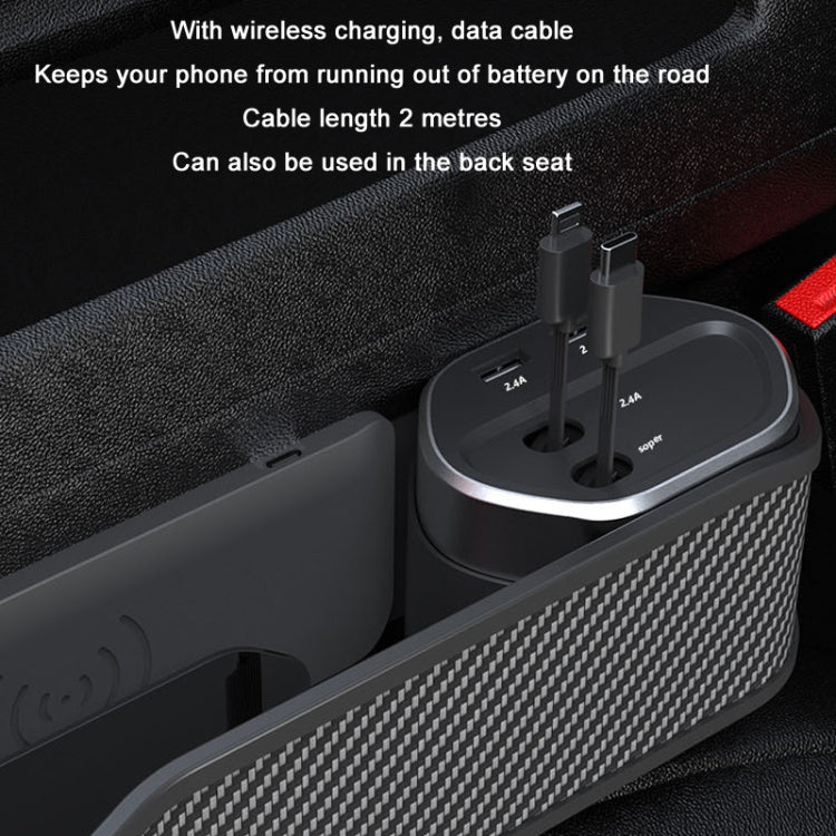 Versatile Auto Seat Organiser with Multifunctional Charger and Wireless Charging Capability