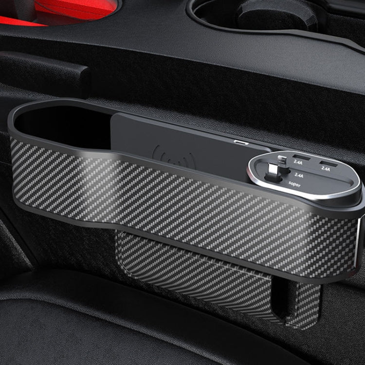 Versatile Auto Seat Organiser with Multifunctional Charger and Wireless Charging Capability