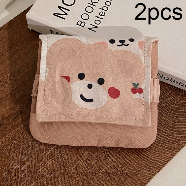 BD0443 2pcs Cartoon Pattern Large Capacity Sanitary Storage Bags