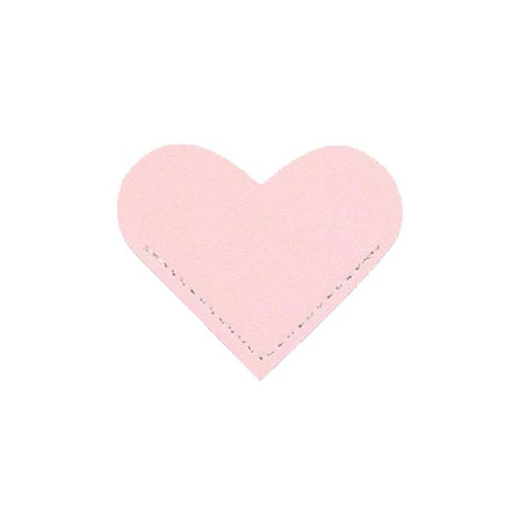 Mini Business Student Library Portable PU Leather Heart Shaped Bookmark
