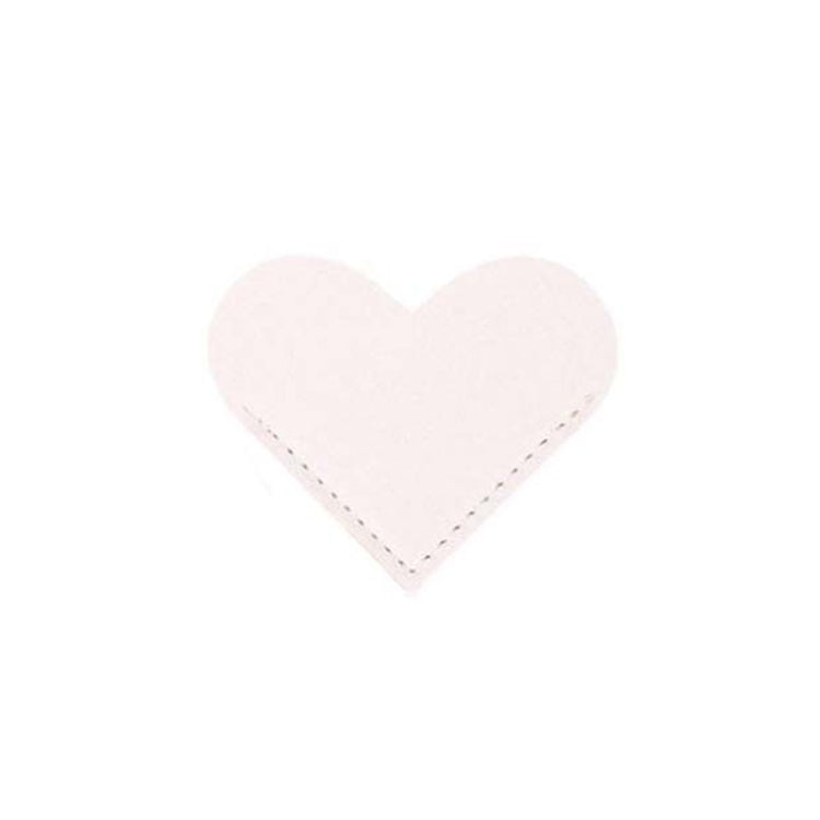 Mini Business Student Library Portable PU Leather Heart Shaped Bookmark
