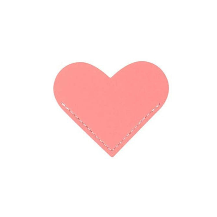 Mini Business Student Library Portable PU Leather Heart Shaped Bookmark