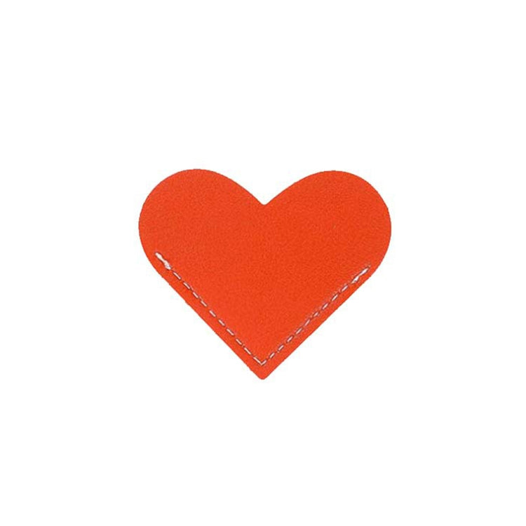 Mini Business Student Library Portable PU Leather Heart Shaped Bookmark