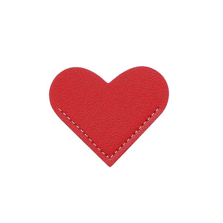 Mini Business Student Library Portable PU Leather Heart Shaped Bookmark
