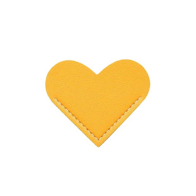 Mini Business Student Library Portable PU Leather Heart Shaped Bookmark