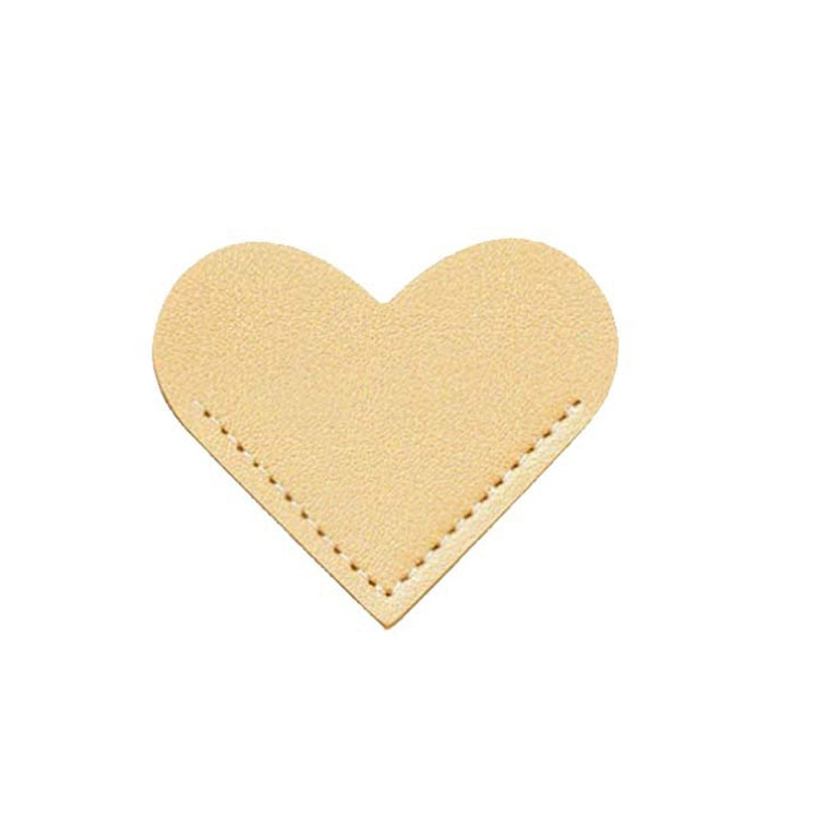 Mini Business Student Library Portable PU Leather Heart Shaped Bookmark