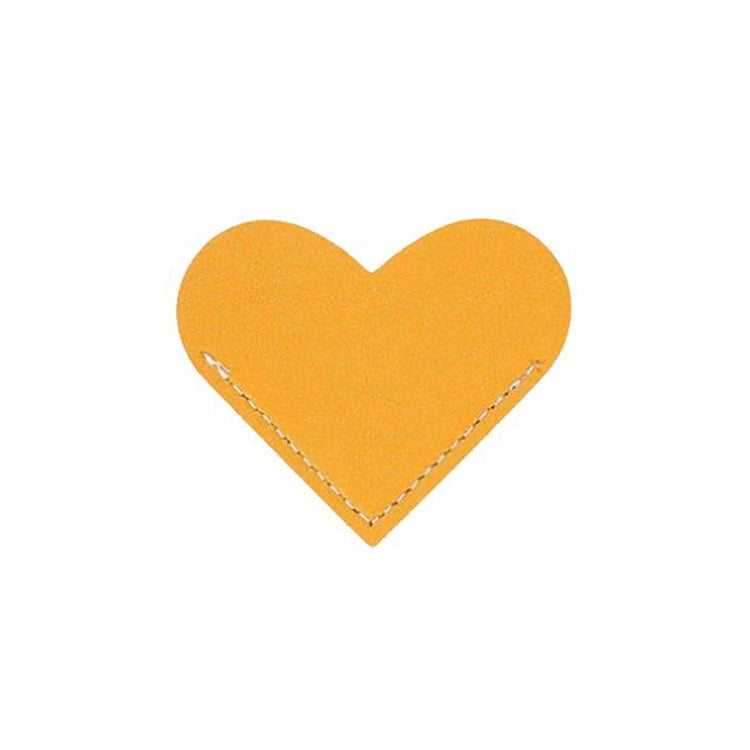 Mini Business Student Library Portable PU Leather Heart Shaped Bookmark