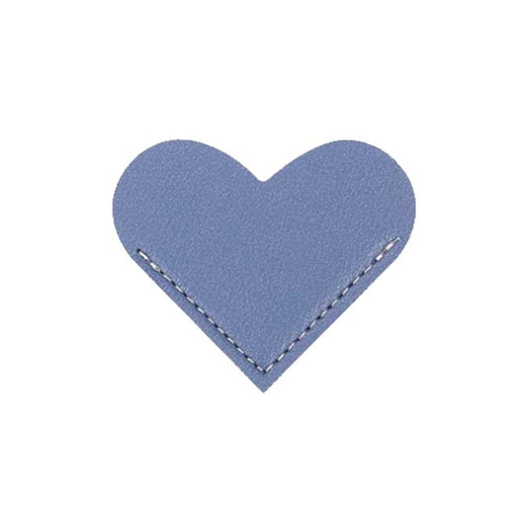 Mini Business Student Library Portable PU Leather Heart Shaped Bookmark