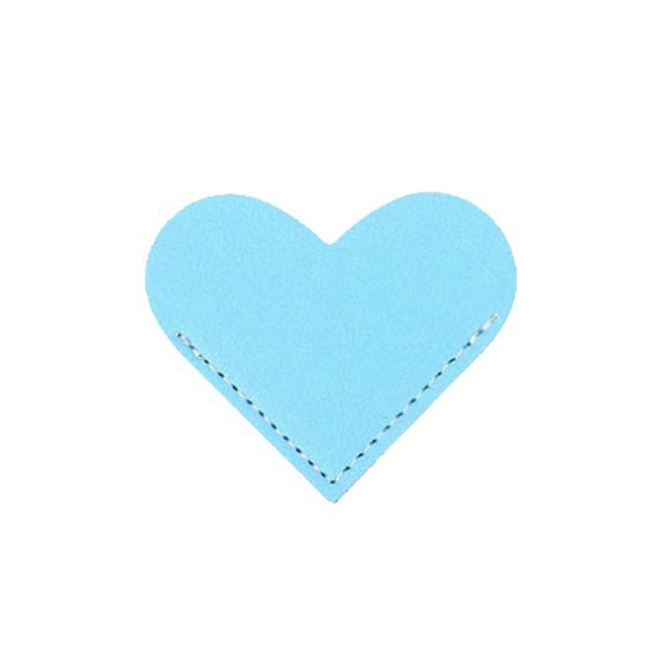 Mini Business Student Library Portable PU Leather Heart Shaped Bookmark