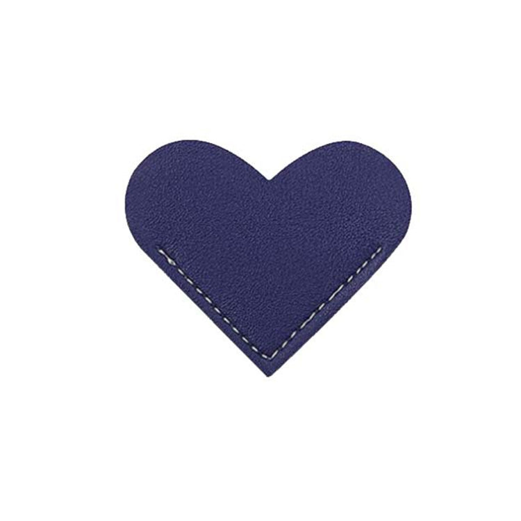 Mini Business Student Library Portable PU Leather Heart Shaped Bookmark