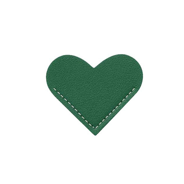 Mini Business Student Library Portable PU Leather Heart Shaped Bookmark